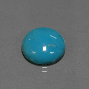Turchese naturale blu da 6,66 ct, taglio rotondo, opaco