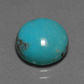 Turchese naturale verde da 3,02 ct, taglio rotondo, opaco