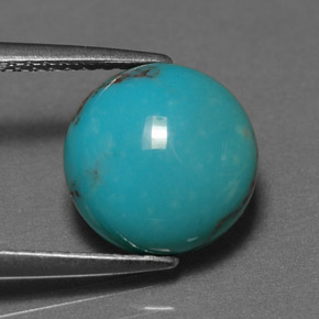 Turchese naturale verde da 3,02 ct, taglio rotondo, opaco