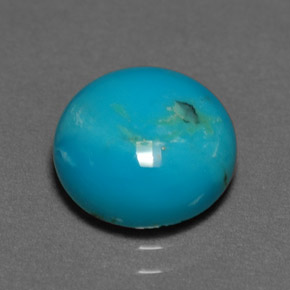Turchese naturale verde da 3,04 ct, taglio rotondo, opaco