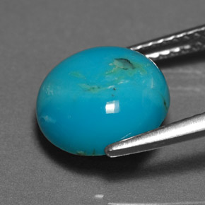 Turchese naturale verde da 3,04 ct, taglio rotondo, opaco