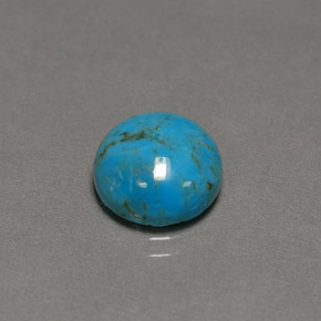 Turchese naturale blu da 2,96 ct, taglio rotondo, opaco