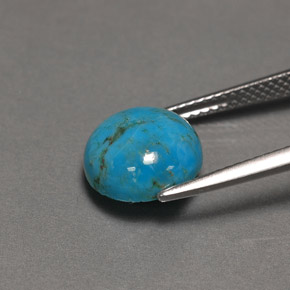 Turchese naturale blu da 2,96 ct, taglio rotondo, opaco