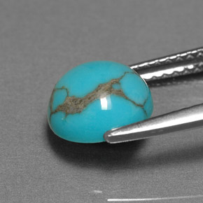 Turchese Blu naturale da 1.39 ct, Taglio rotondo, Opaco