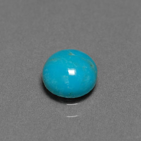 Turchese naturale blu da 0,72 ct, taglio rotondo, opaco