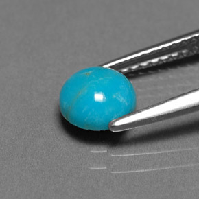 Turchese naturale blu da 0,72 ct, taglio rotondo, opaco