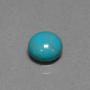 Turchese naturale blu da 0,66 ct, taglio rotondo, opaco