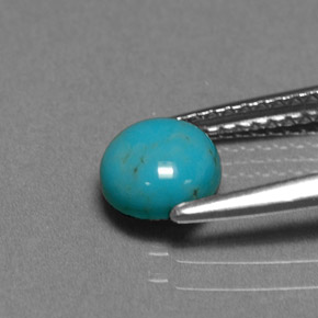 Turchese naturale blu da 0,66 ct, taglio rotondo, opaco