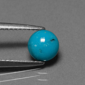 Turchese Blu naturale da 0.78 ct, Taglio rotondo, Opaco