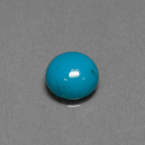 Turchese naturale blu da 0,81 ct, taglio rotondo, opaco