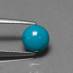 Turchese naturale blu da 0,81 ct, taglio rotondo, opaco