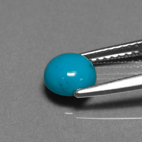 Turchese naturale blu da 0,81 ct, taglio rotondo, opaco