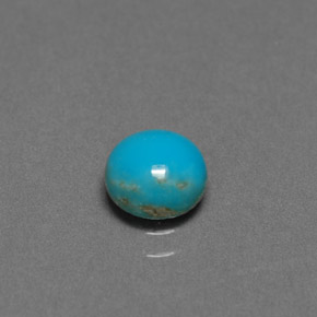 Turchese naturale blu da 0,79 ct, taglio rotondo, opaco