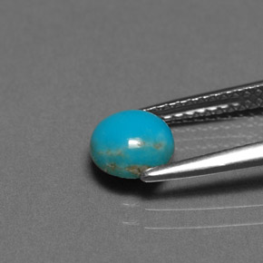 Turchese naturale blu da 0,79 ct, taglio rotondo, opaco