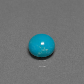 Turchese naturale blu da 0,75 ct, taglio rotondo, opaco