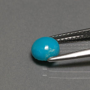 Turchese naturale blu da 0,75 ct, taglio rotondo, opaco