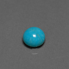 Turchese naturale blu da 0,66 ct, taglio rotondo, opaco