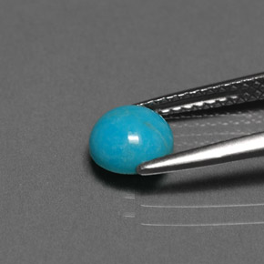 Turchese naturale blu da 0,66 ct, taglio rotondo, opaco