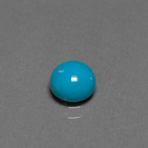 Turchese naturale blu da 0,77 ct, taglio rotondo, opaco
