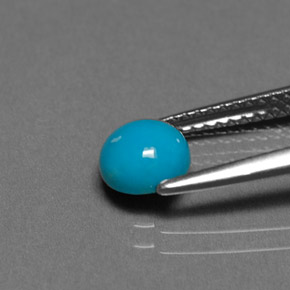 Turchese naturale blu da 0,77 ct, taglio rotondo, opaco