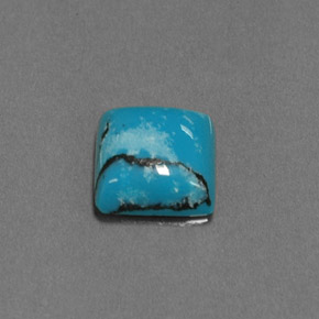 Turchese naturale blu da 1,47 ct, quadrato, opaco