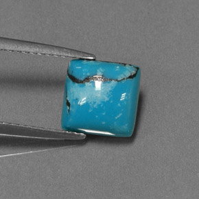 Turchese naturale blu da 1,47 ct, quadrato, opaco