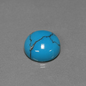Turchese naturale blu da 2,22 ct, taglio rotondo, opaco