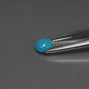 Turchese Blu naturale da 0.39 ct, Taglio rotondo, Opaco