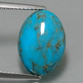 Turchese Blu naturale da 4.18 ct, Taglio ovale, Opaco