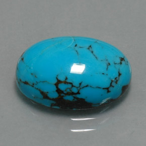 Turchese naturale blu da 3,84 ct, taglio ovale, opaco