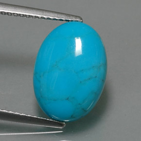 Turchese Blu naturale da 3.84 ct, Taglio ovale, Opaco