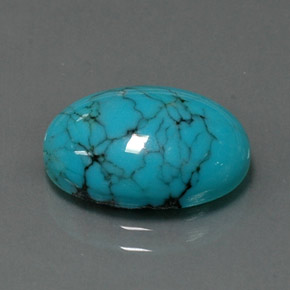 Turchese naturale blu da 4,12 ct, taglio ovale, opaco
