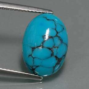Turchese Blu naturale da 4.20 ct, Taglio ovale, Opaco