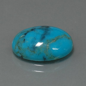 Turchese naturale blu da 3,78 ct, taglio ovale, opaco