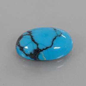 Turchese naturale blu da 4,20 ct, taglio ovale, opaco