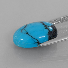 Turchese naturale blu da 4,20 ct, taglio ovale, opaco