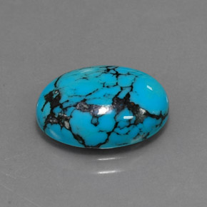 Turchese Blu naturale da 3.65 ct, Taglio ovale, Opaco