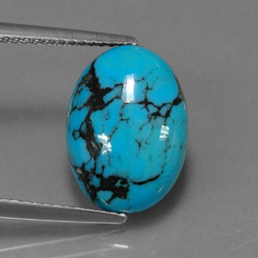 Turchese Blu naturale da 3.65 ct, Taglio ovale, Opaco