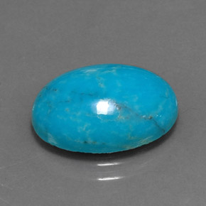 Turchese naturale blu da 4,33 ct, taglio ovale, opaco