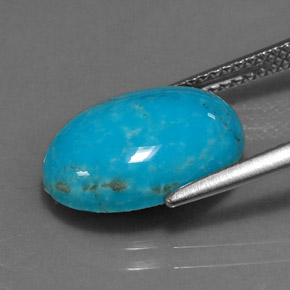 Turchese naturale blu da 4,33 ct, taglio ovale, opaco