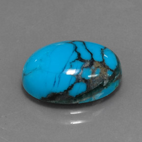 Turchese naturale blu da 4,08 ct, taglio ovale, opaco