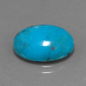 Turchese naturale blu da 4,43 ct, taglio ovale, opaco