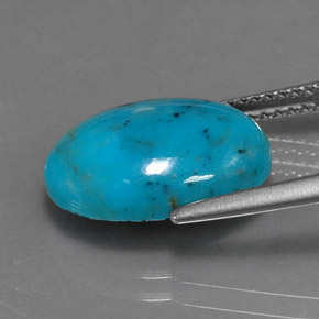 Turchese naturale blu da 4,22 ct, taglio ovale, opaco