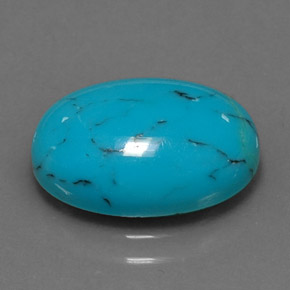 Turchese Blu naturale da 3.85 ct, Taglio ovale, Opaco