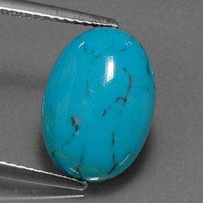 Turchese Blu naturale da 3.85 ct, Taglio ovale, Opaco