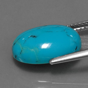 Turchese Blu naturale da 3.85 ct, Taglio ovale, Opaco