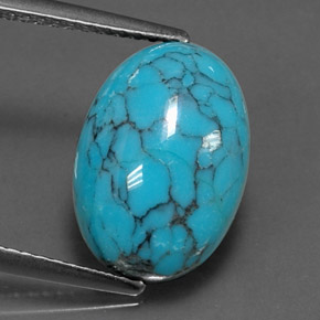 Turchese Blu naturale da 3.84 ct, Taglio ovale, Opaco