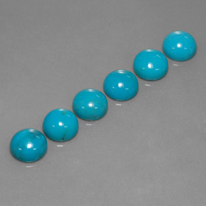 Turchese naturale blu da  ct, taglio rotondo, opaco