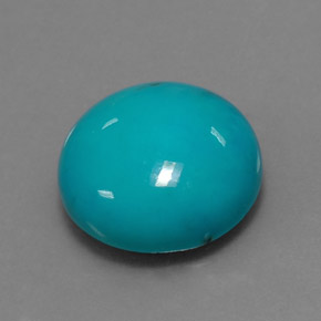 Turchese naturale blu da 4,17 ct, taglio rotondo, opaco