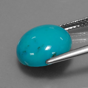 Turchese naturale blu da 4,17 ct, taglio rotondo, opaco